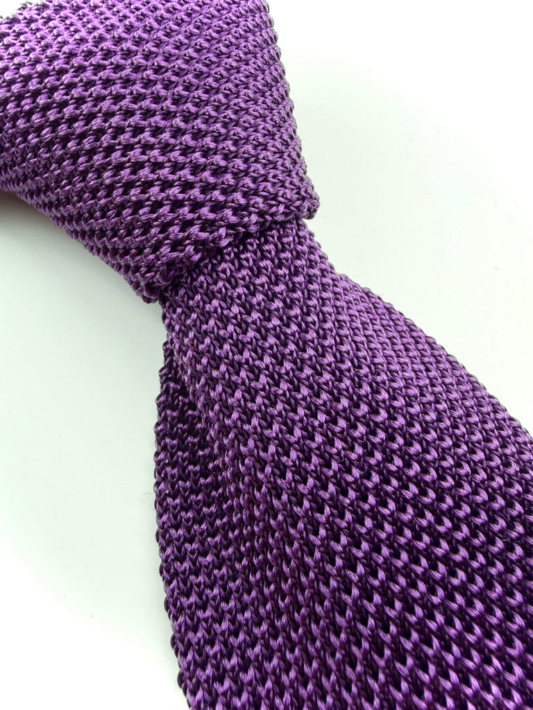 Purple Silk Knitted Tie.