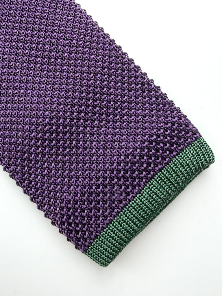 Purple Silk Knitted Tie.