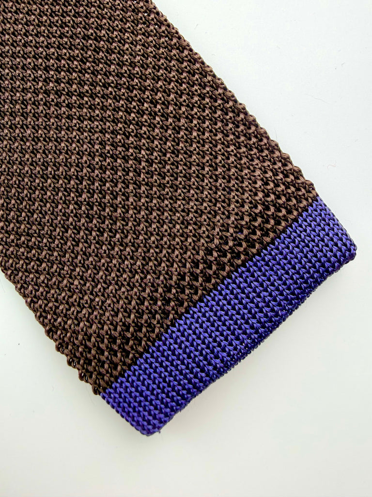 Chocolate Brown Silk Knitted Tie.