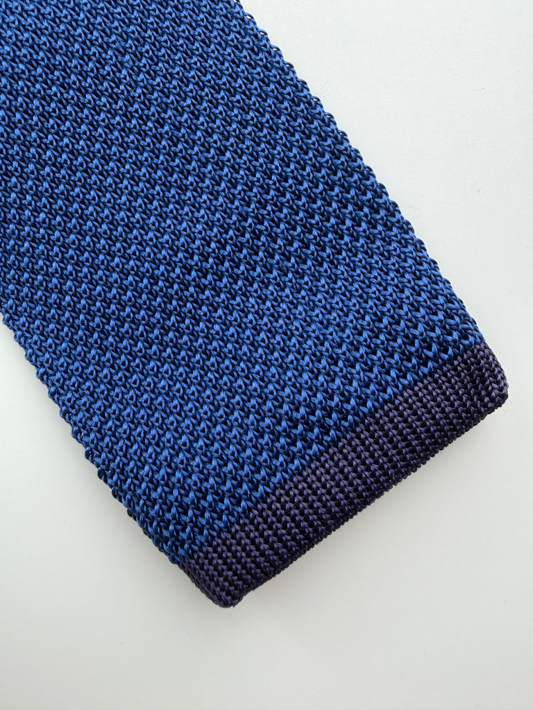 Blue Silk Knitted Tie.