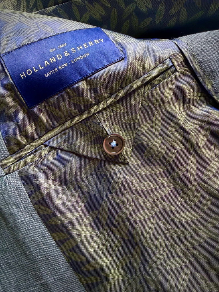 20th ANNIVERSARY SAGE WOOL BLEND LINEN, Classic Blazer.