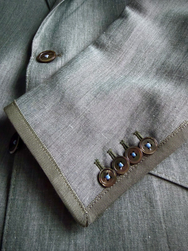 20th ANNIVERSARY SAGE WOOL BLEND LINEN, Classic Blazer.
