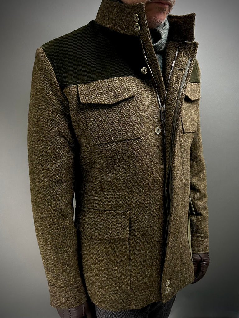Dark Olive Utility Coat. 38R only.