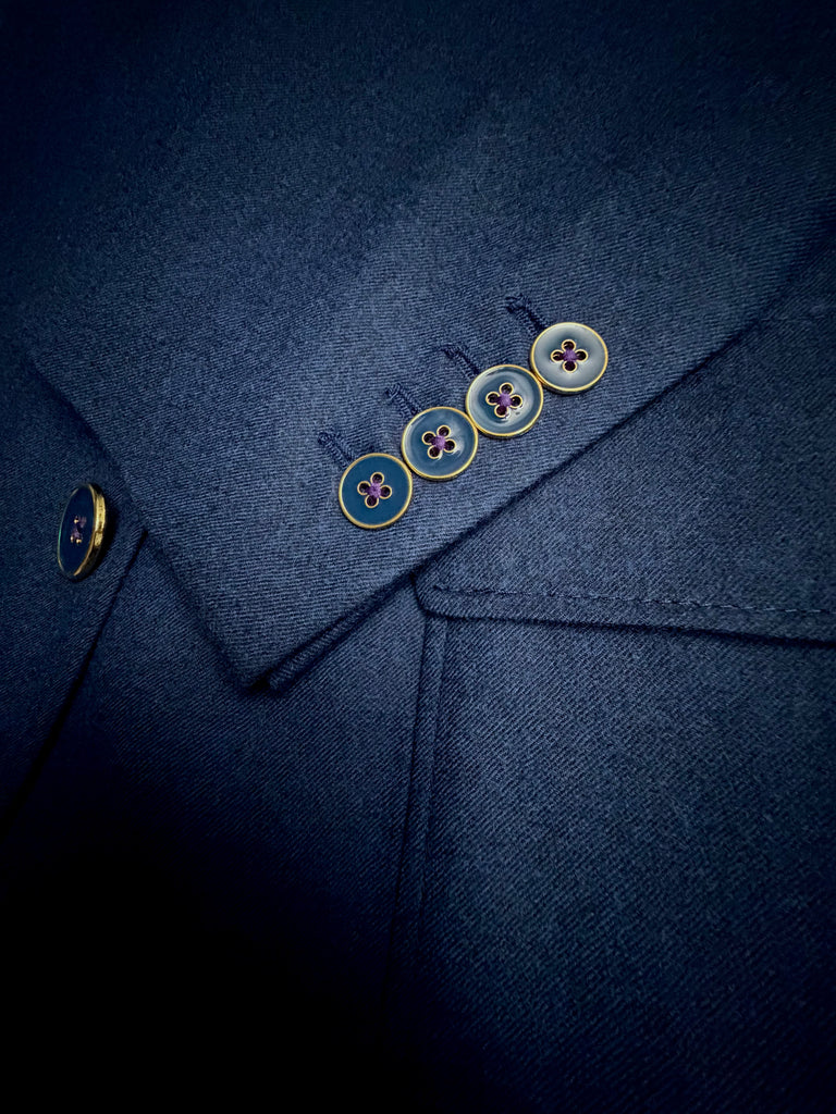 Bright NAVY, UNCONSTRUCTED Lightweight Flannel Blazer.
