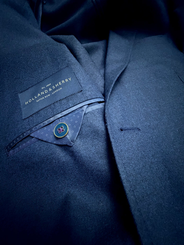 Bright NAVY, UNCONSTRUCTED Lightweight Flannel Blazer.