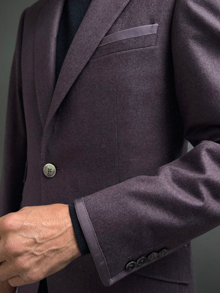 ANNIVERSARY MAUVE FLANNEL, Merino Wool Classic Blazer.