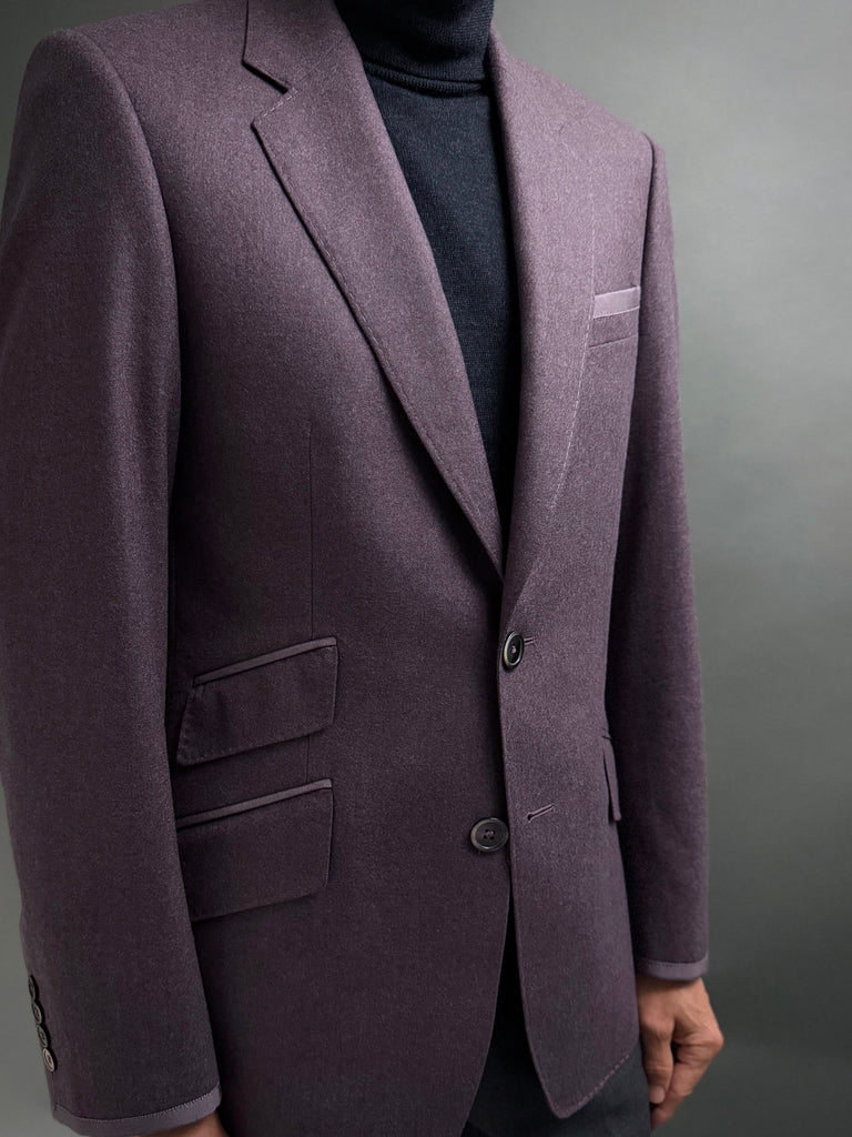 ANNIVERSARY MAUVE FLANNEL, Merino Wool Classic Blazer.