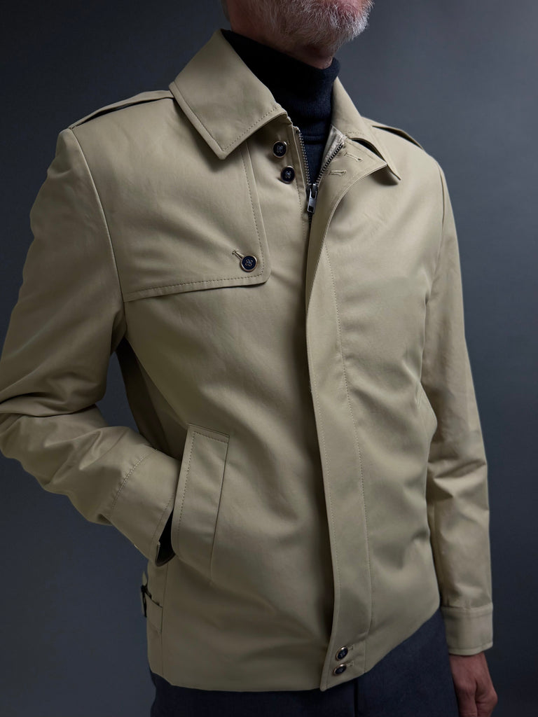 ITALIAN Waterproof Harrington. TAN.