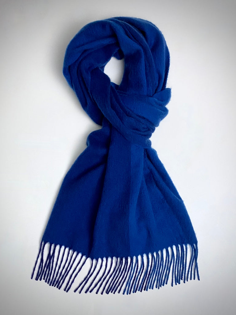 Pure CASHMERE Blue and Ocean Blue Scarf. - Lord Willy's. Established.