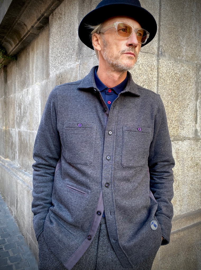 Cutaway Collar Fleece Shirt Jacket.