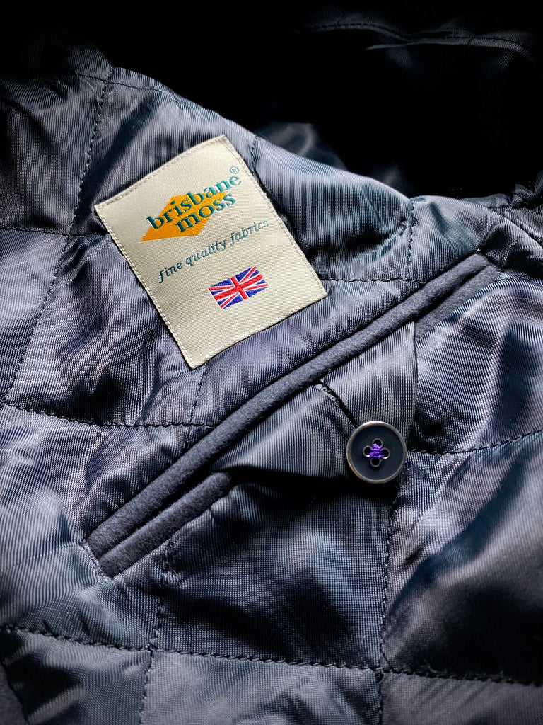 Grey Moleskin and Tweed Utility Coat.