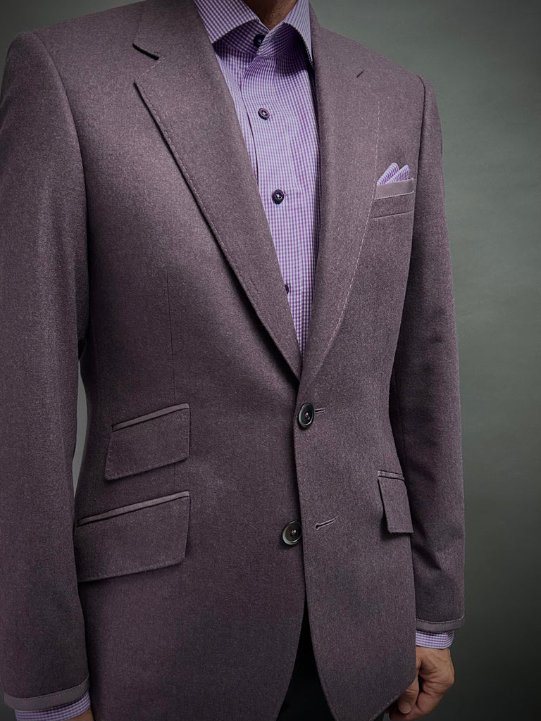 20th ANNIVERSARY MAUVE FLANNEL, Merino Wool Classic Blazer.