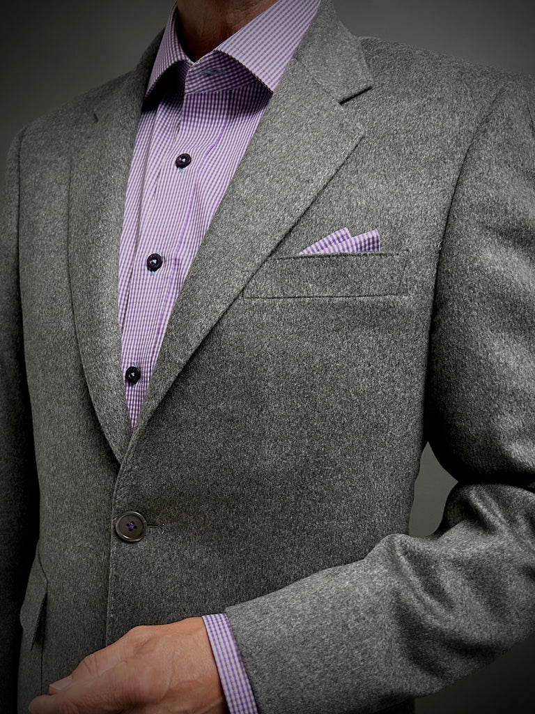 PURE CASHMERE (Ing LORO PIANA & C.) Doeskin Grey Blazer.