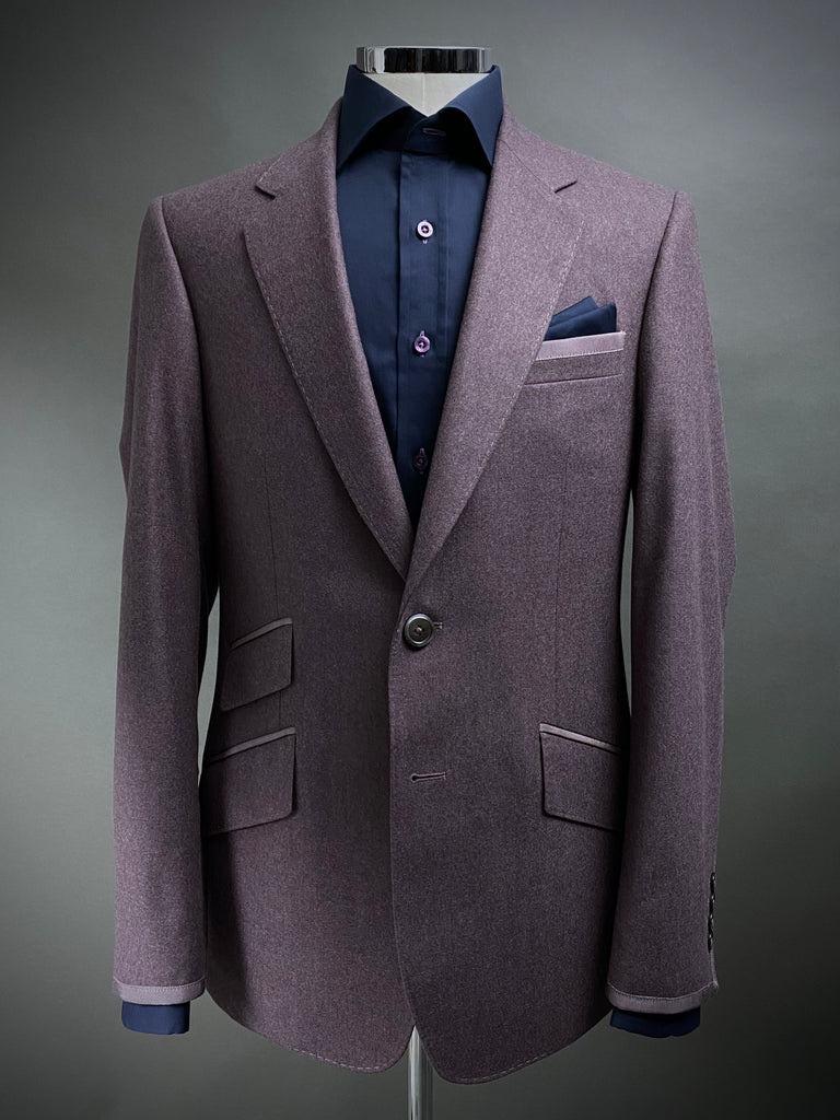 20th ANNIVERSARY MAUVE FLANNEL, Merino Wool Classic Blazer.