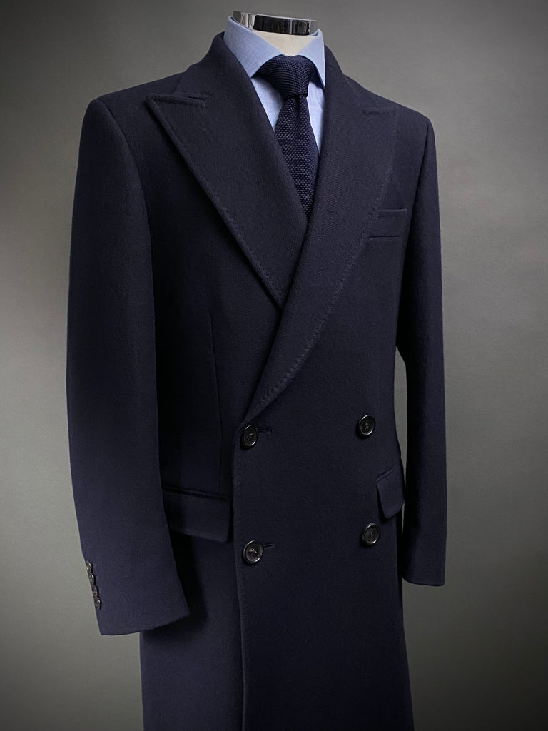 20th Anniversary Pure New WOOL Peak Lapel Overcoat.