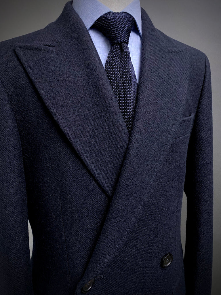 20th Anniversary Pure New WOOL Peak Lapel Overcoat.