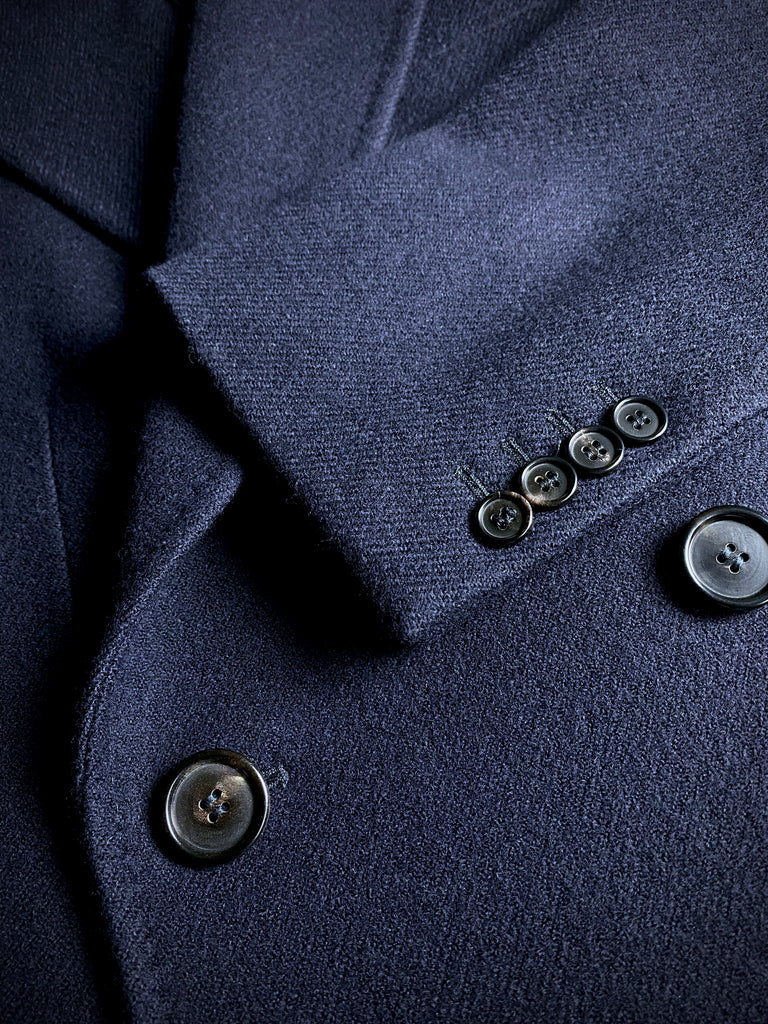 20th Anniversary Pure New WOOL Peak Lapel Overcoat.
