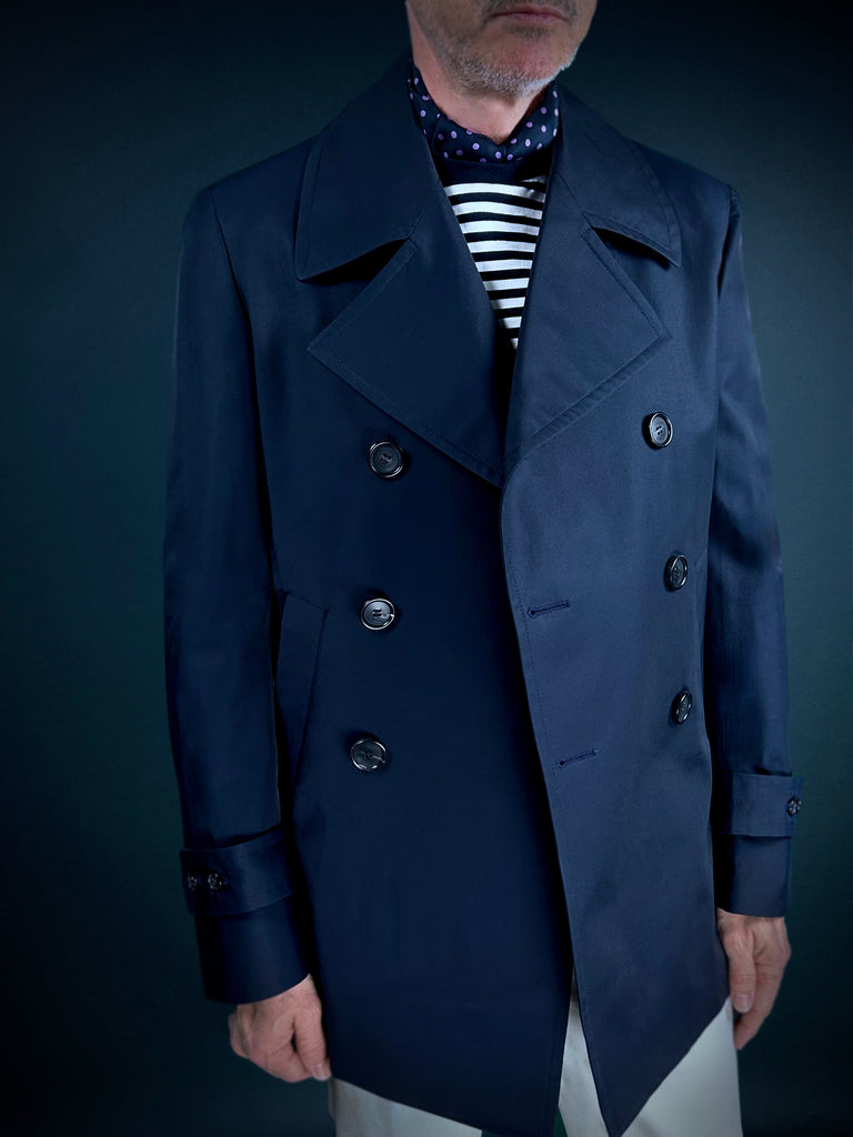 ITALIAN Waterproof Peacoat. NAVY.