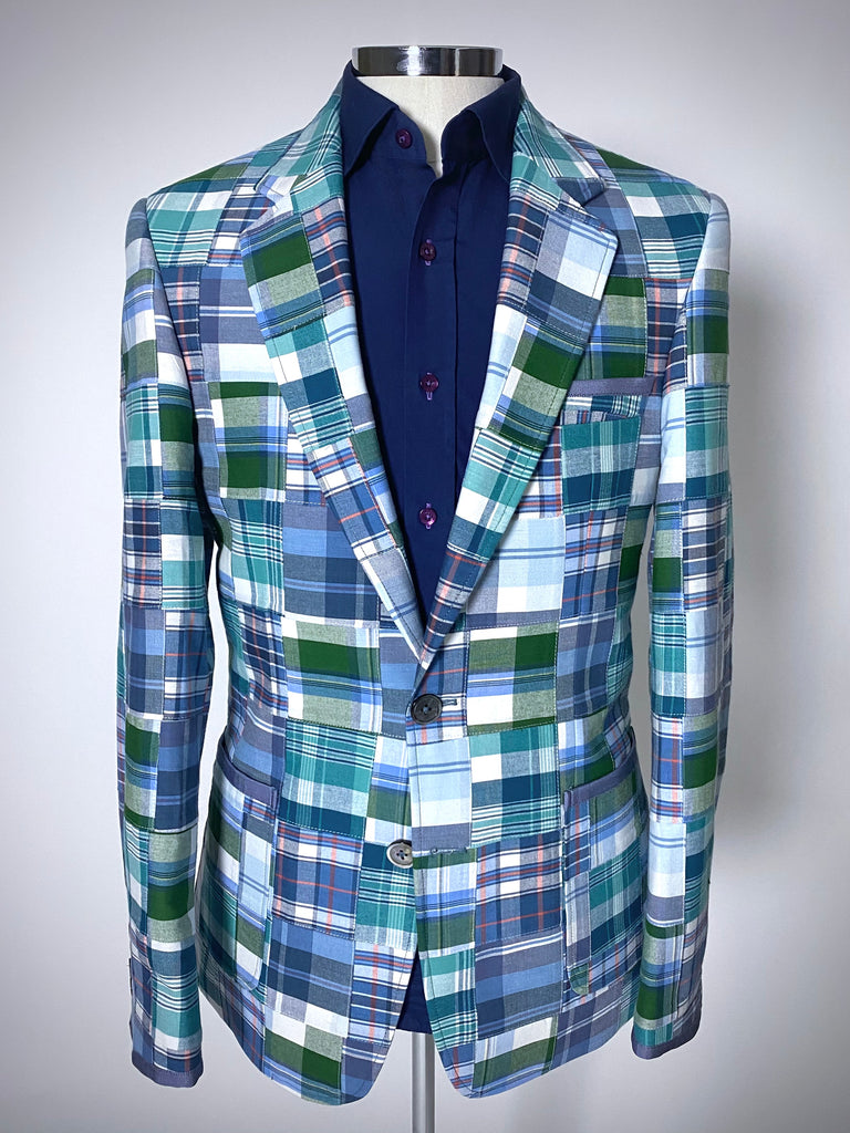 MADRAS Patchwork Cotton Blazer. 38R/40R Only.