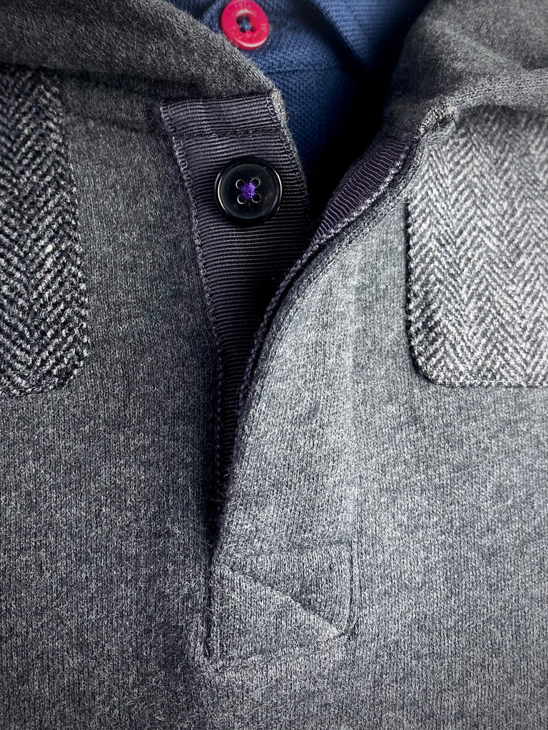 Tailored Fleece Tweed POP-OVER HOODIE.