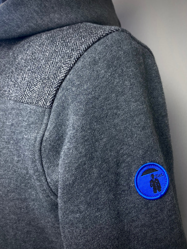 Tailored Fleece Tweed POP-OVER HOODIE.