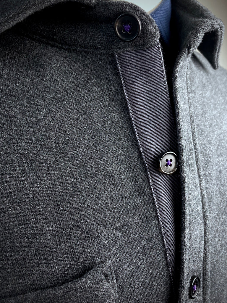 Cutaway Collar Fleece Shirt Jacket.