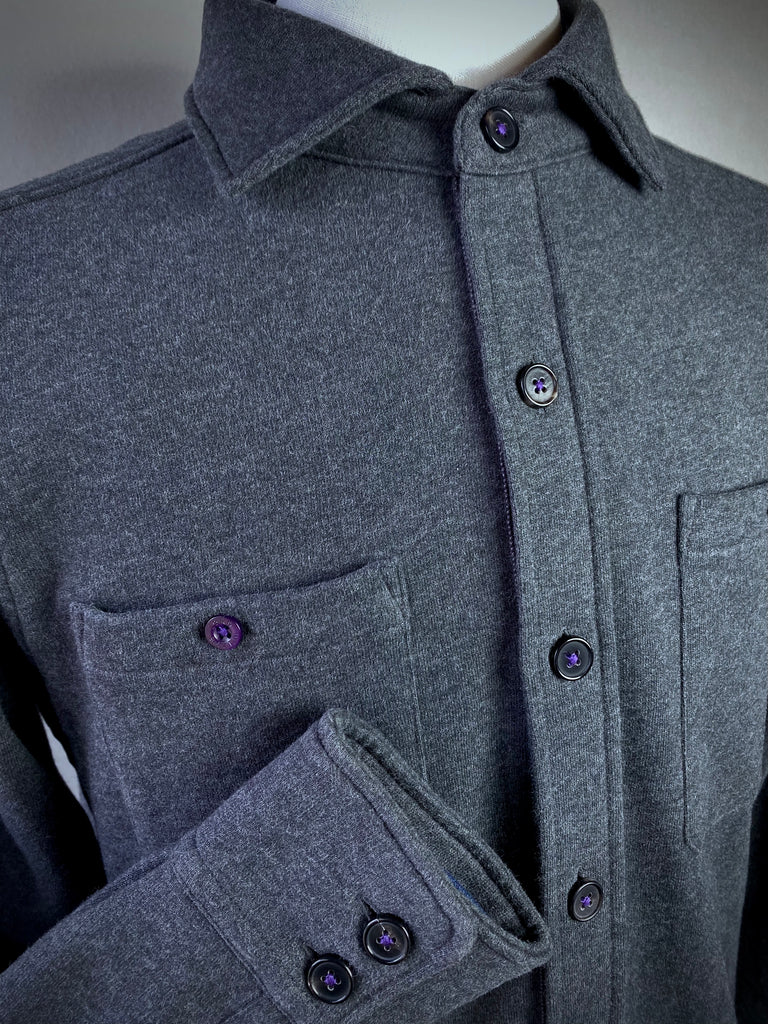 Cutaway Collar Fleece Shirt Jacket.