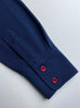 Long Sleeve Polo with RED Buttons.