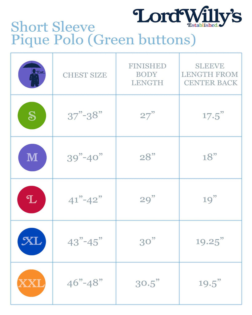 Navy Polo with GREEN Buttons.