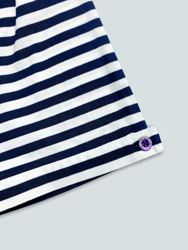 Navy and White Stripe Polo.