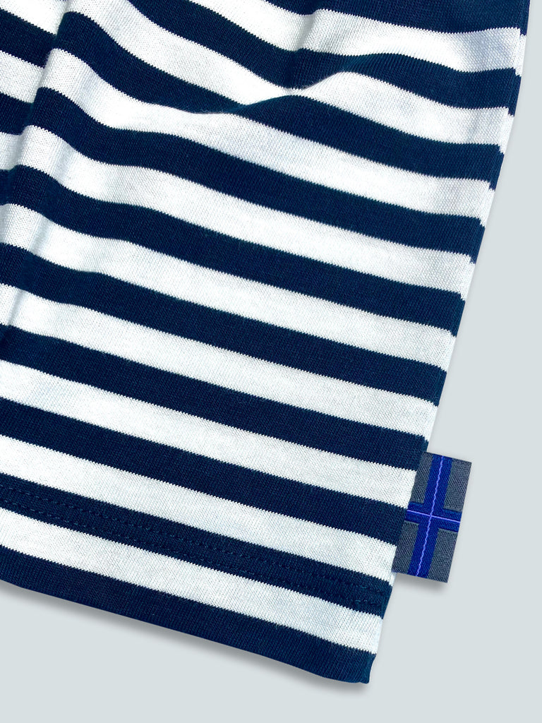 Navy and White Stripe T-Shirt.