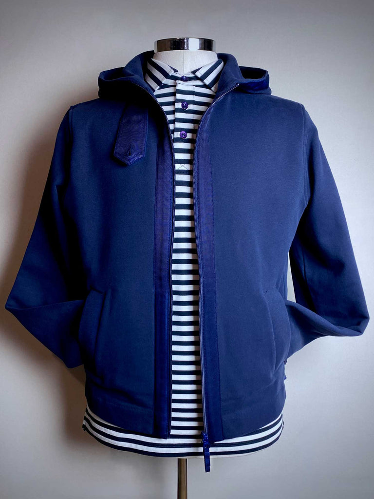 Navy and White Stripe Polo.