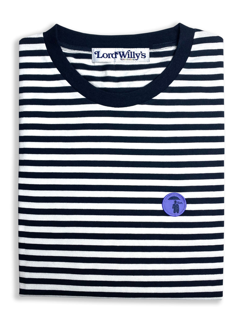 Navy and White Stripe T-Shirt.