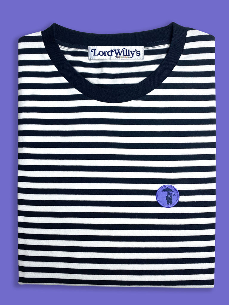 Navy and White Stripe T-Shirt.