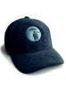 Corduroy Baseball Cap. Black/Grey Logo.