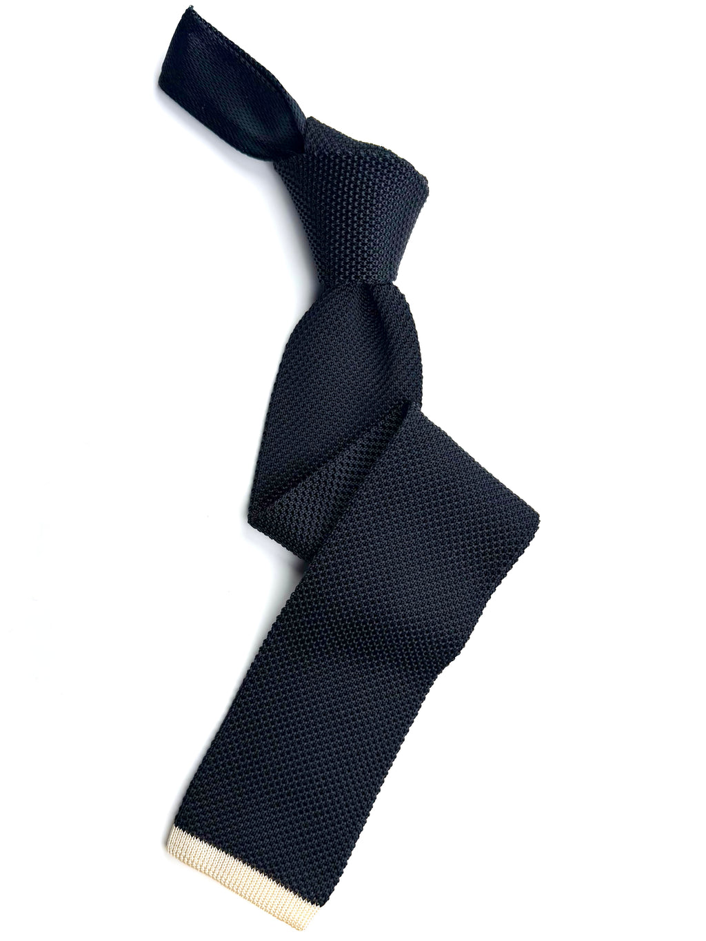 Black Silk Knitted Tie.