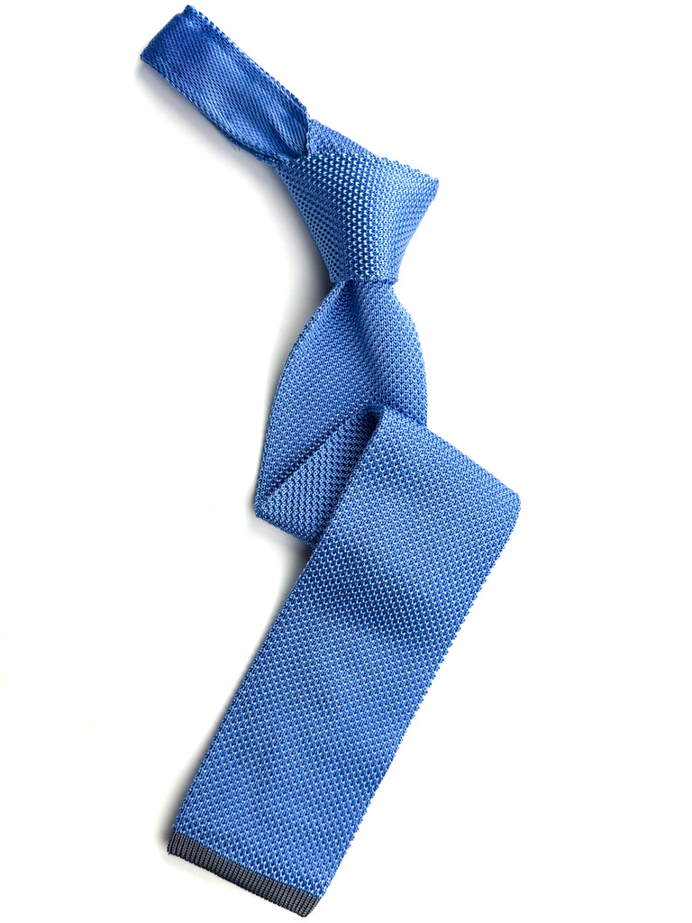 Ice Blue Silk Knitted Tie.
