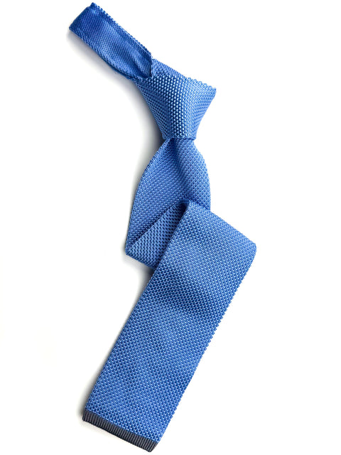 Ice Blue Silk Knitted Tie.