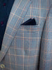 BLUE Lightweight Glen Plaid Unconstructed Blazer.