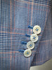 BLUE Lightweight Glen Plaid Unconstructed Blazer.