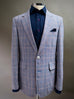 BLUE Lightweight Glen Plaid Unconstructed Blazer.