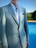 20th ANNIVERSARY SAGE WOOL BLEND LINEN, Classic Blazer.