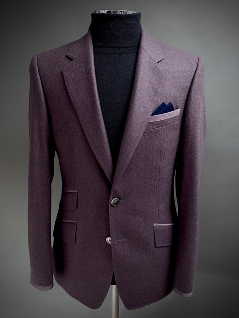 ANNIVERSARY MAUVE FLANNEL, Merino Wool Classic Blazer.