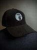 Corduroy Baseball Cap. Black/Grey Logo.