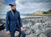 Navy Herringbone Unconstructed Tweed Blazer.
