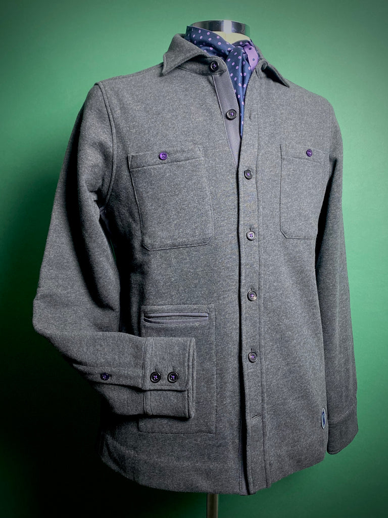 Cutaway Collar Fleece Shirt Jacket.