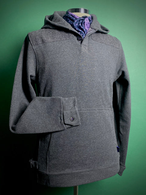 Tailored Fleece Tweed POP-OVER HOODIE.