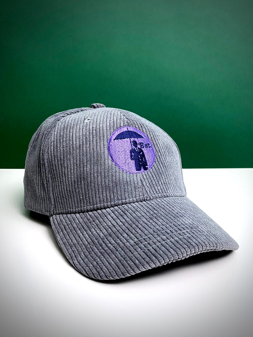 CORDUROY Baseball Cap. Grey/Lilac.