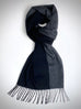 Pure CASHMERE Black and Grey Tassled Scarf.