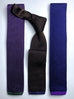 Silk Knitted Ties. Navy/Chocolate Brown/Purple